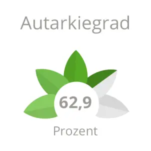 Grafik grüne Kennzahlen: Ringberlin erreicht einen Autarkiegrad von 62,9 Prozent.