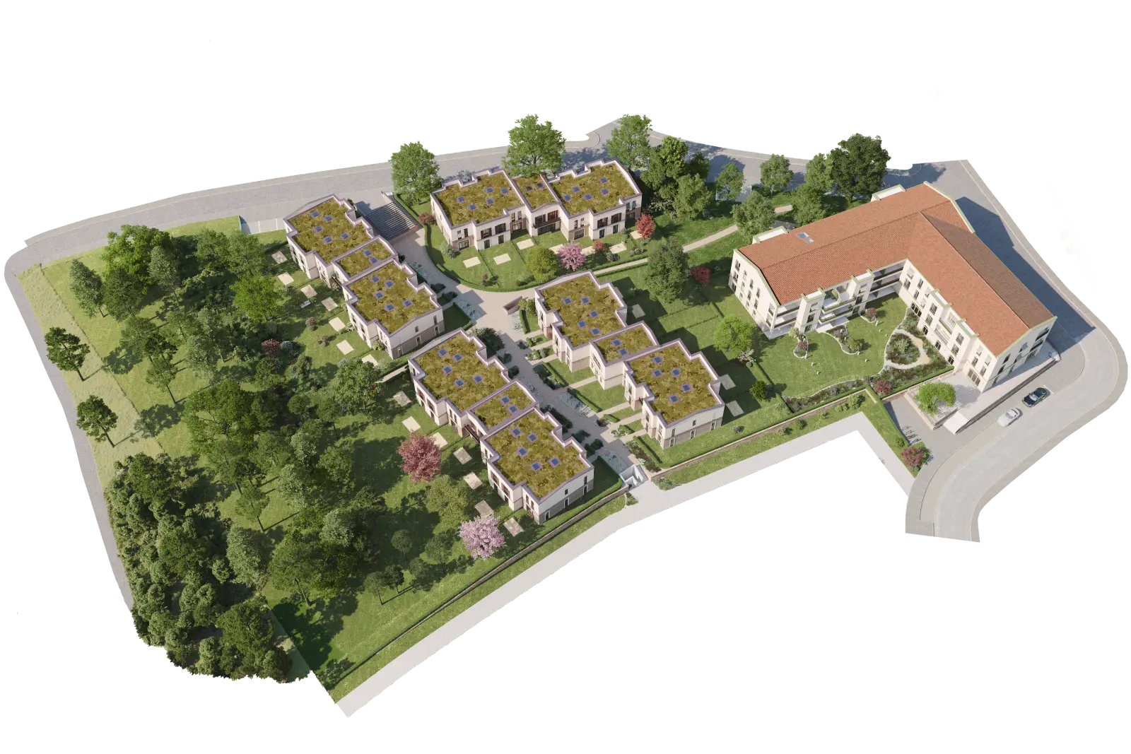  Lageplan der zukünftigen Seebadgärten in Rangsdorf aus der Vogelperspektive